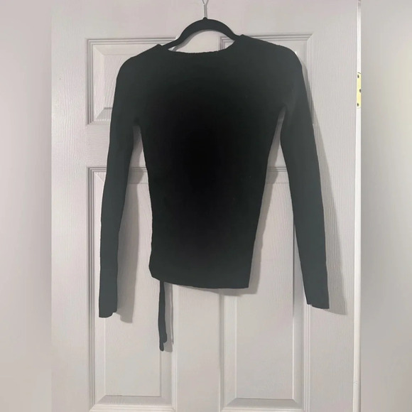 All Saints Black V Neck Vana Jumper Sweater 100% Merino Wool Size Medium - Picture 6 of 7